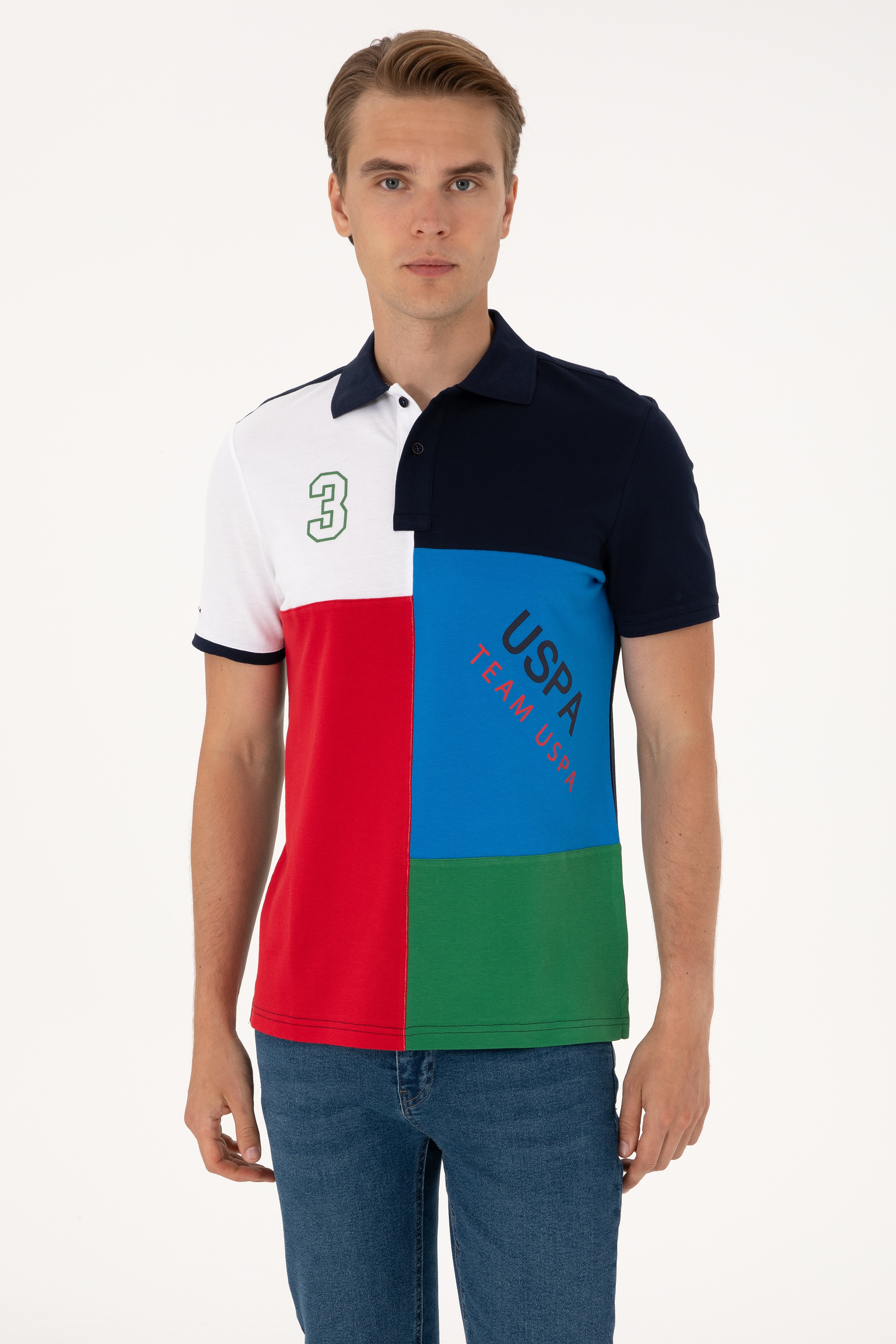 Erkek Regular Fit Kobalt Mavi Polo Yaka Tişört - Image 1