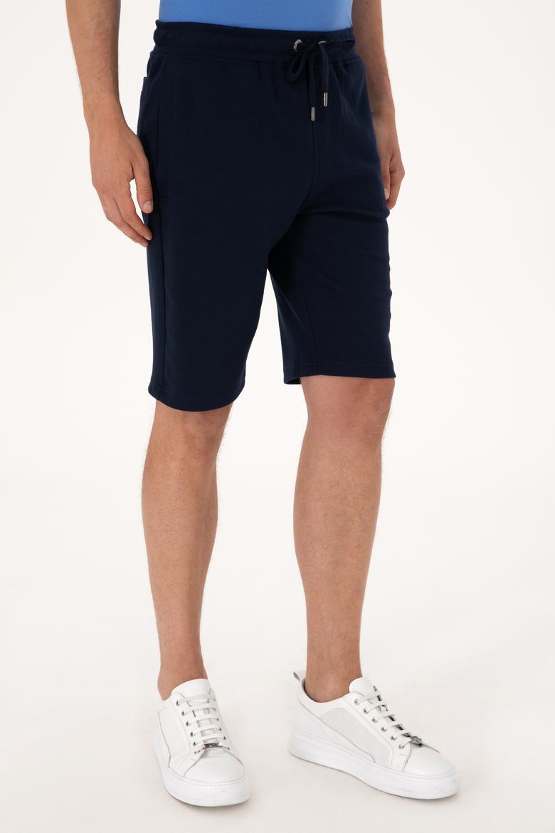 Erkek Lacivert Örme Şort - 50305834001