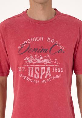 Erkek Comfort Fit Vişne Bisiklet Yaka Tişört - 50300239006