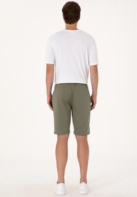 Erkek Koyu Haki Örme Şort - 50305925043