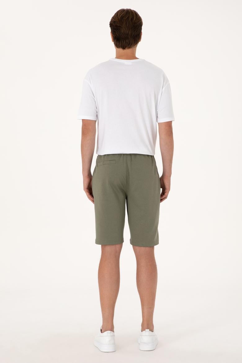 Erkek Koyu Haki Örme Şort - 50305925043
