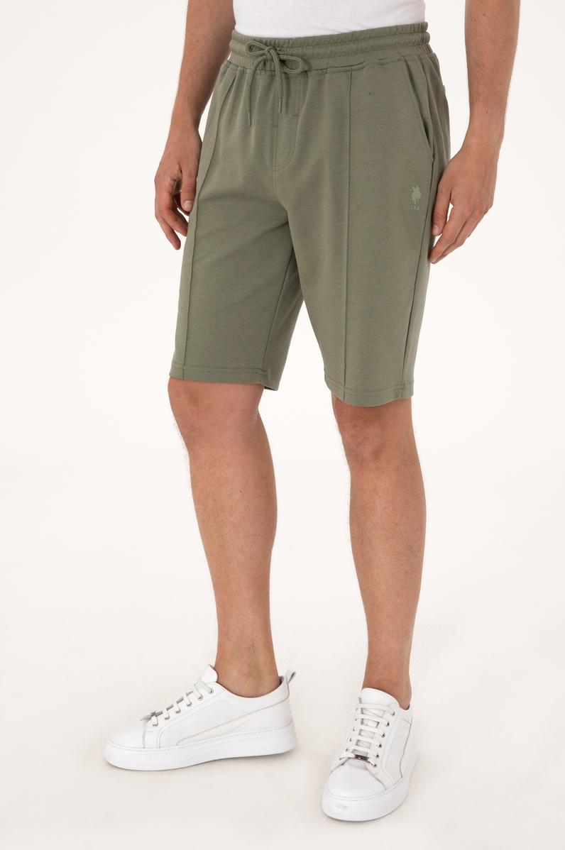 Erkek Koyu Haki Örme Şort