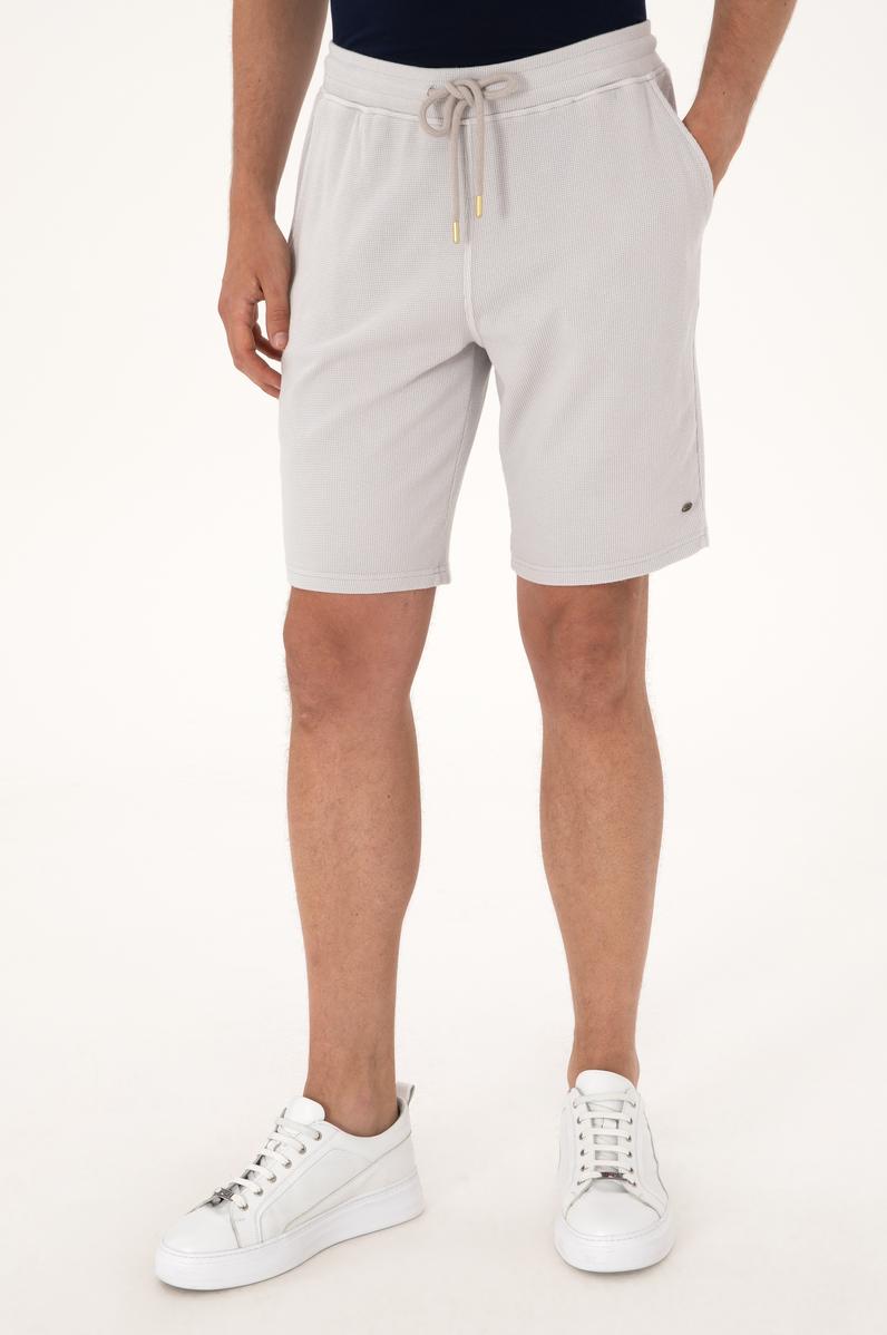 Erkek Açık Gri Örme Şort