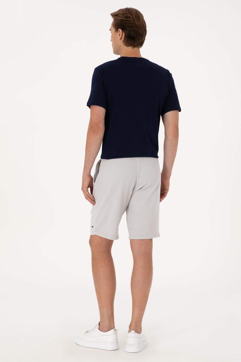 Erkek Açık Gri Örme Şort - 50298082008