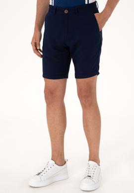 Erkek Lacivert Dokuma Şort - 50300446036