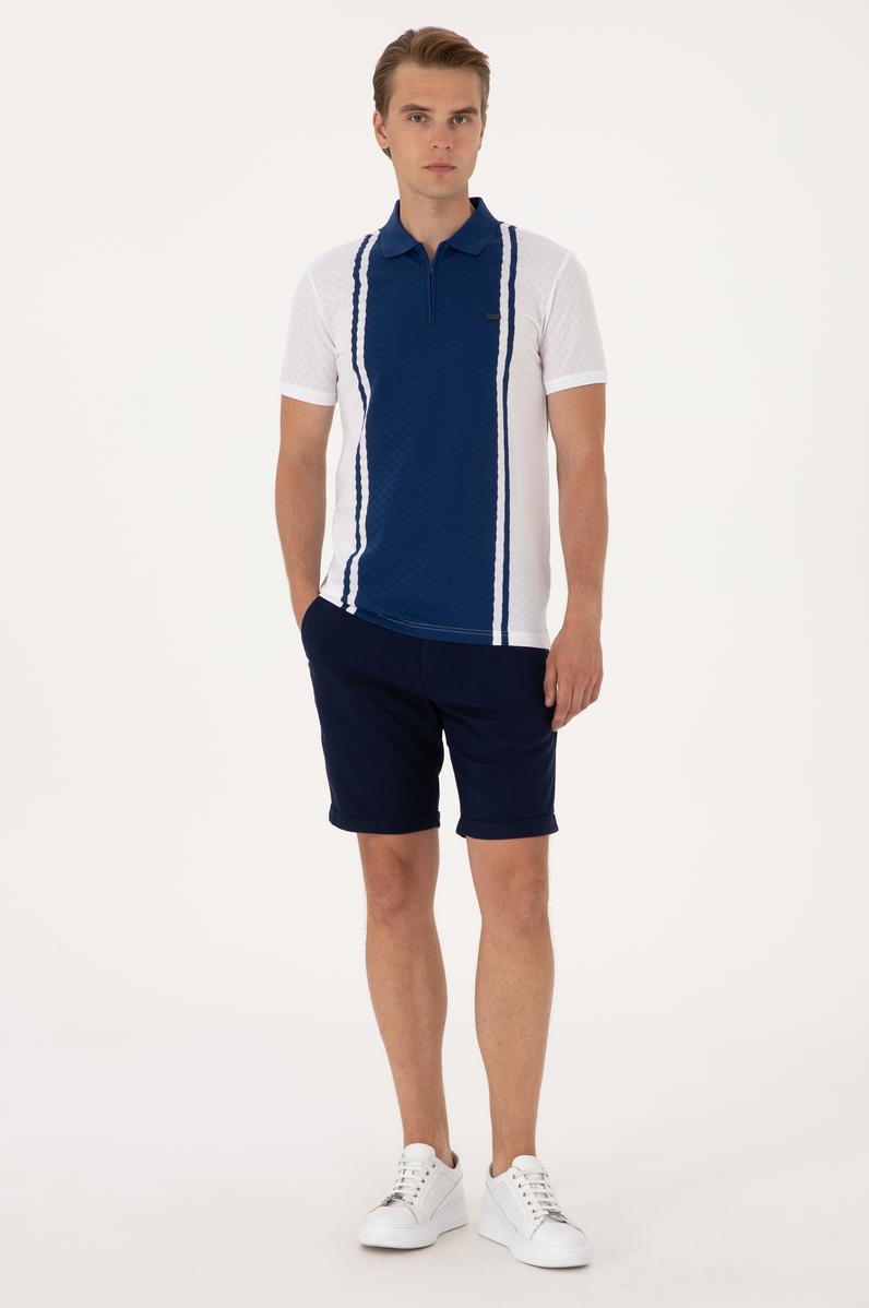 Erkek Lacivert Dokuma Şort