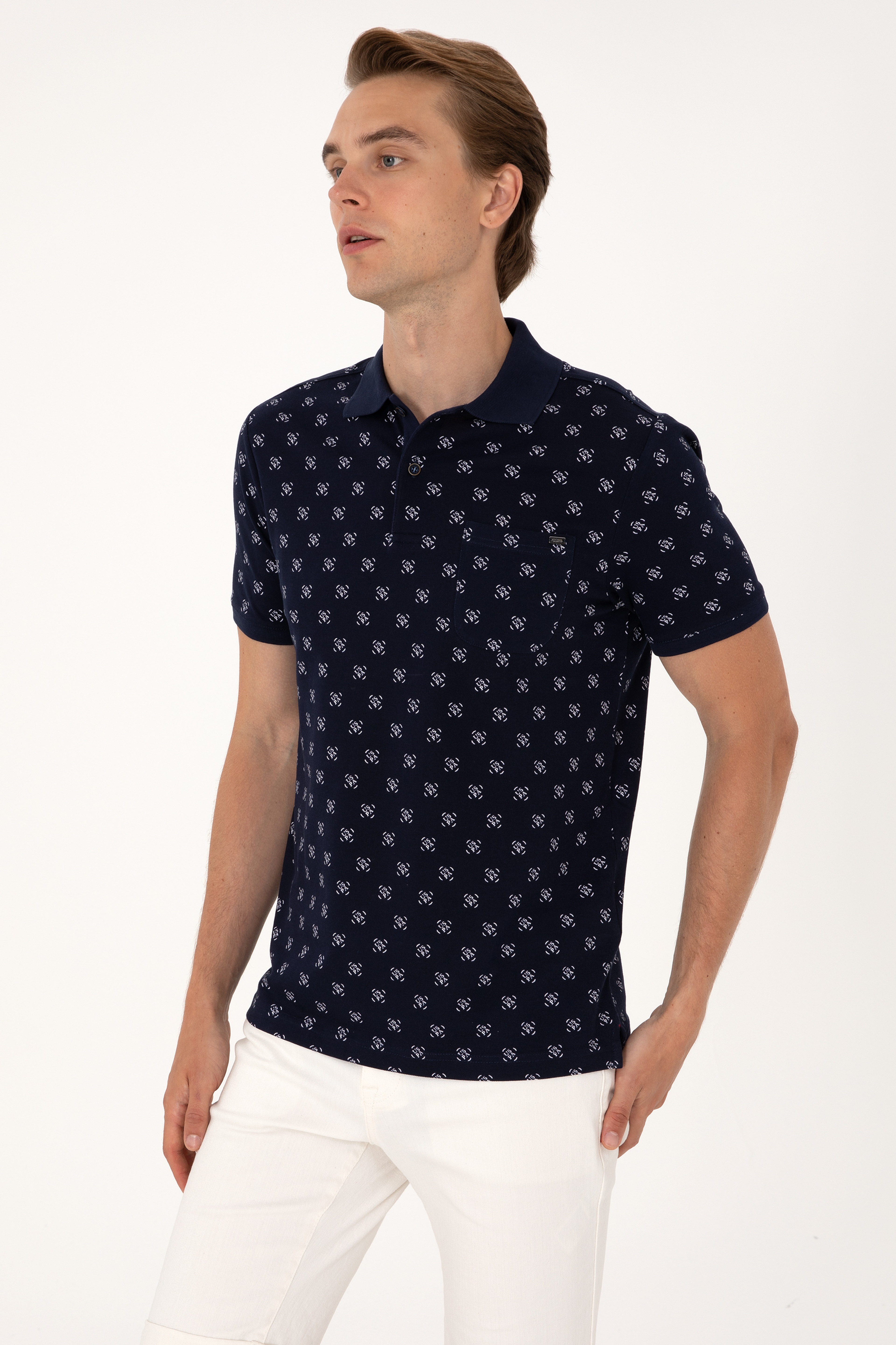 Erkek Regular Fit Lacivert Polo Yaka Tişört - Image 3