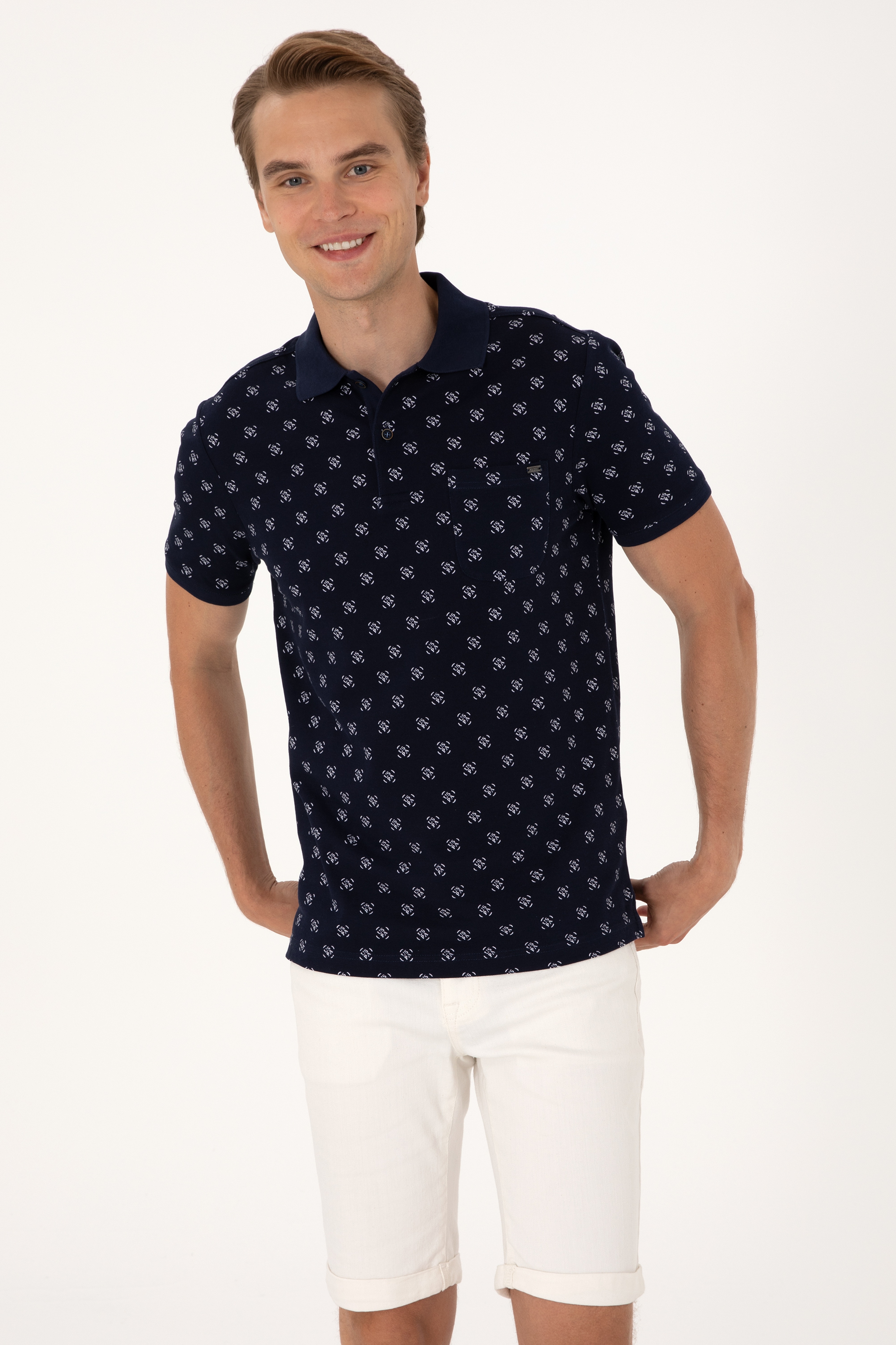 Erkek Regular Fit Lacivert Polo Yaka Tişört - Image 1