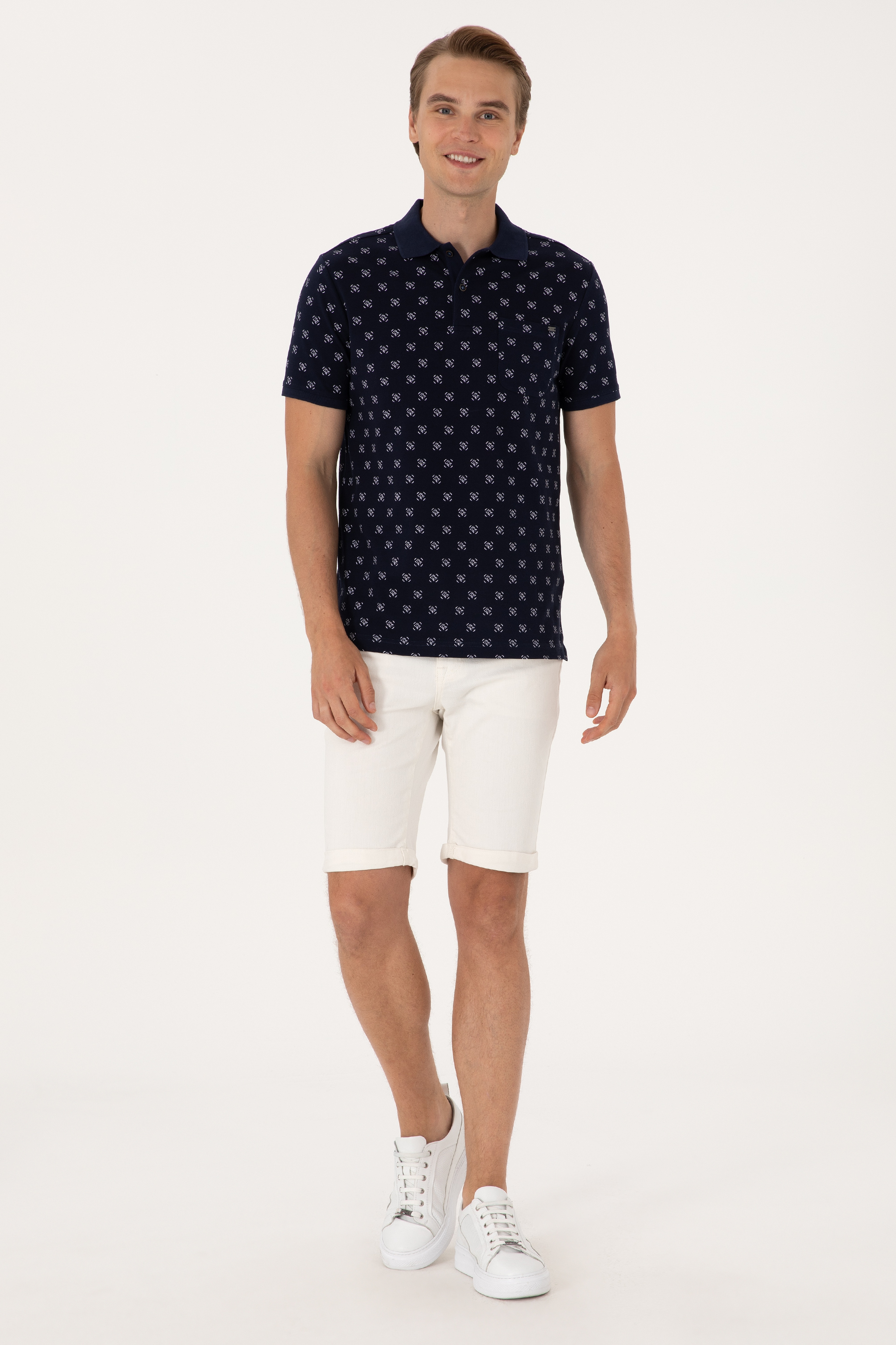 Erkek Regular Fit Lacivert Polo Yaka Tişört - Image 4