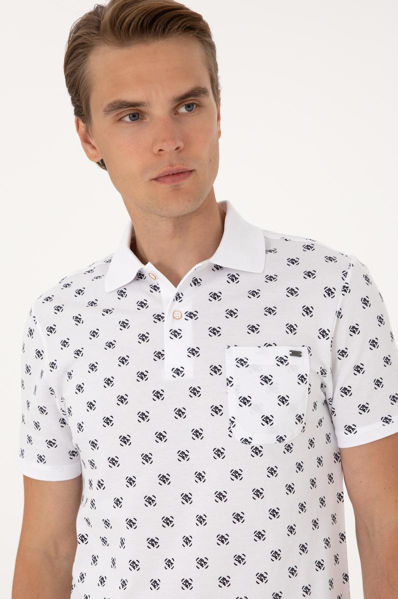 Erkek Regular Fit Beyaz Polo Yaka Tişört