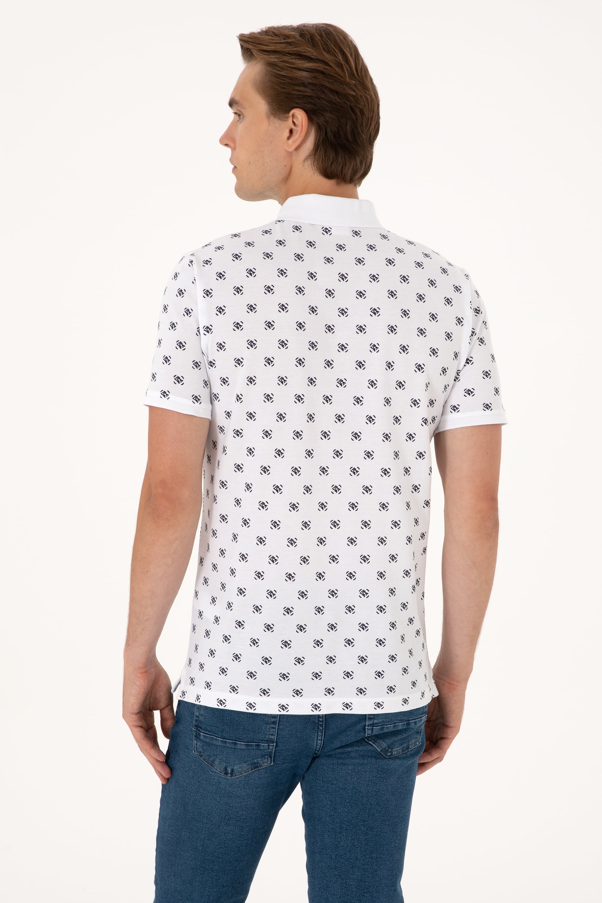 Erkek Regular Fit Beyaz Polo Yaka Tişört