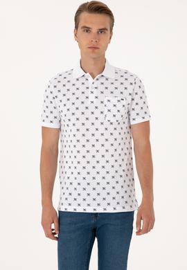 Erkek Regular Fit Beyaz Polo Yaka Tişört - 50300379027