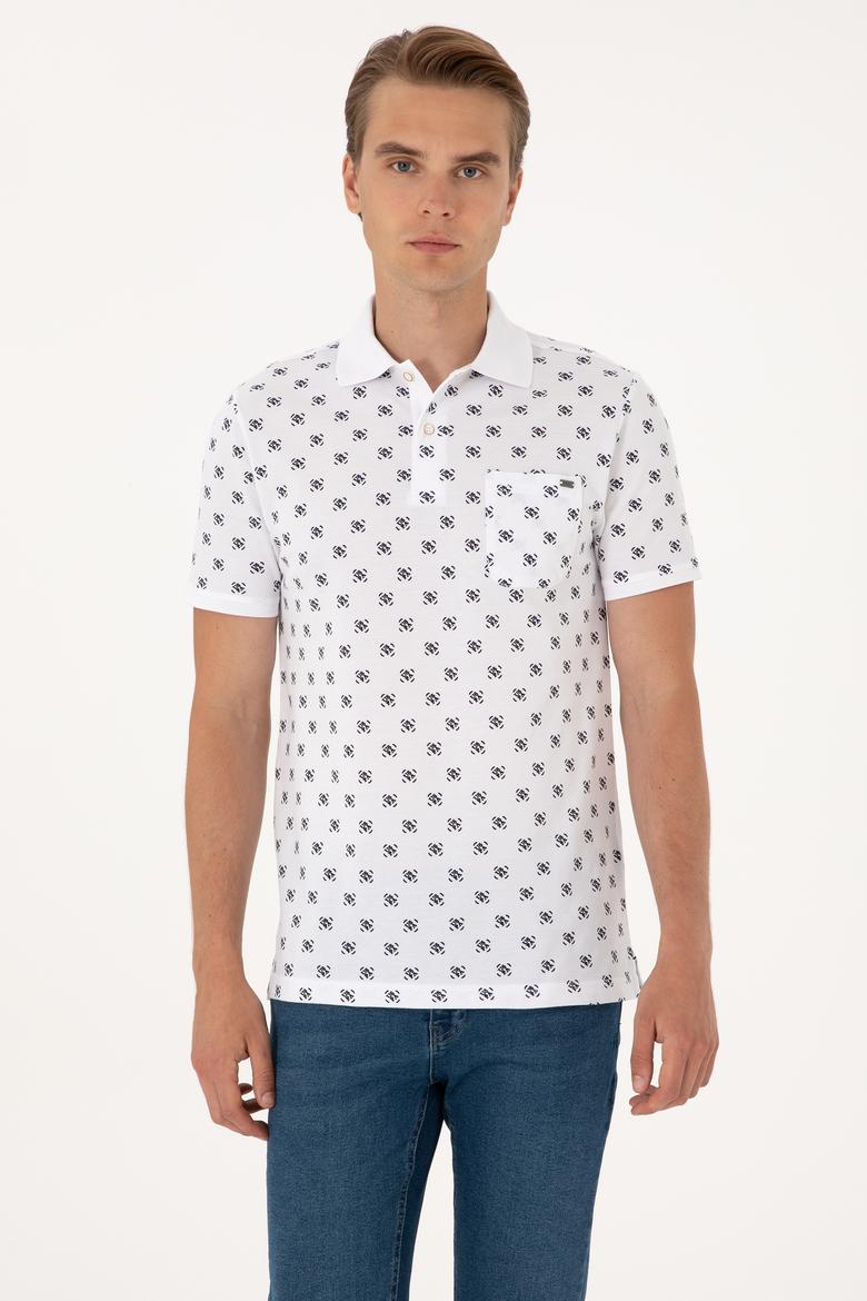 Erkek Regular Fit Beyaz Polo Yaka Tişört