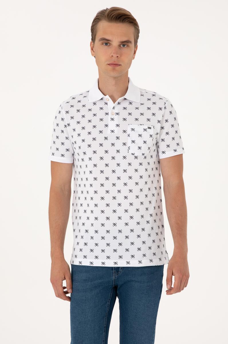 Erkek Regular Fit Beyaz Polo Yaka Tişört