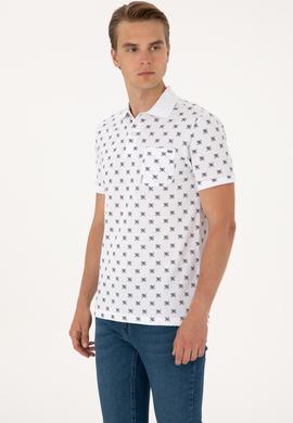 Erkek Regular Fit Beyaz Polo Yaka Tişört - 50300379027