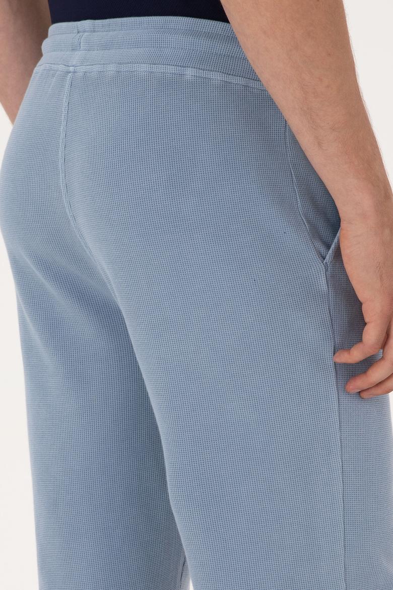 Erkek Mavi Örme Şort - 50298082031