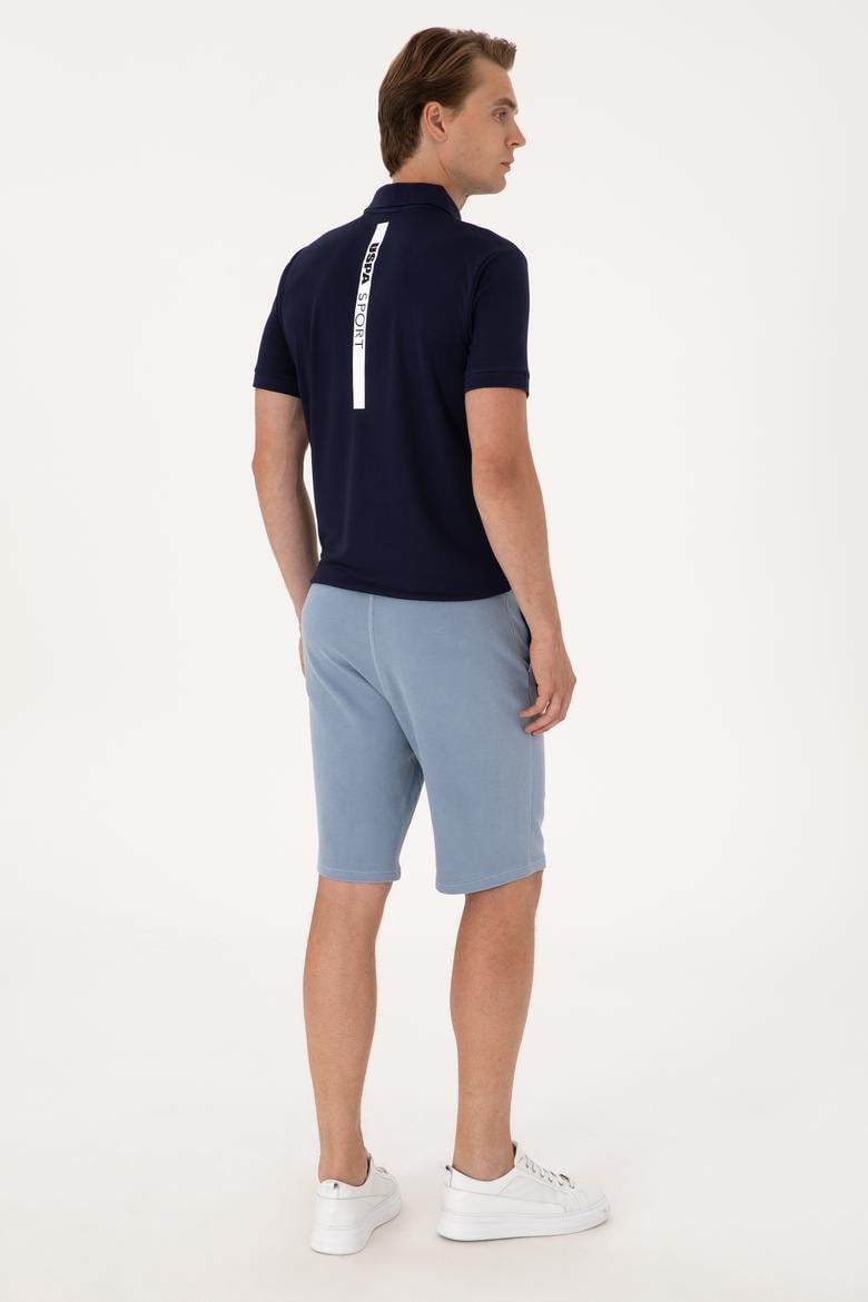 Erkek Mavi Örme Şort - 50298082031