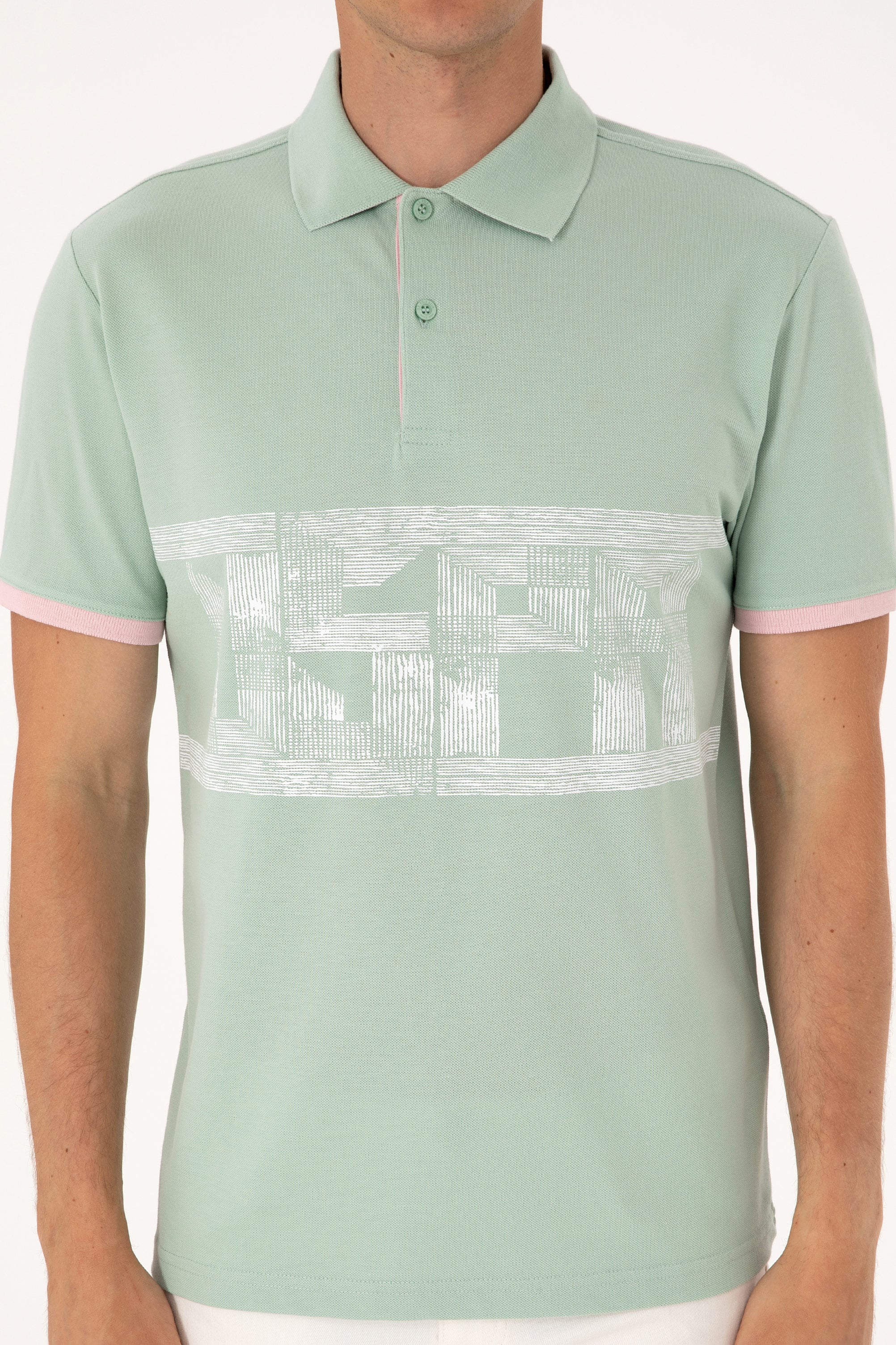 Erkek Regular Fit Su Yeşili Polo Yaka Tişört