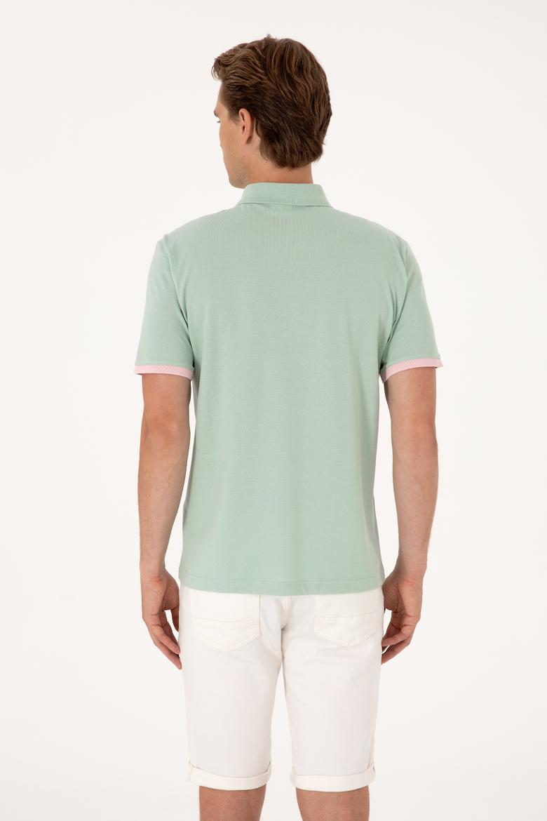 Erkek Regular Fit Su Yeşili Polo Yaka Tişört - 50306804029