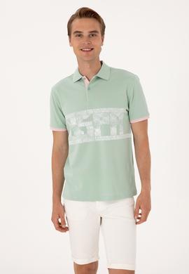 Erkek Regular Fit Su Yeşili Polo Yaka Tişört - 50306804029