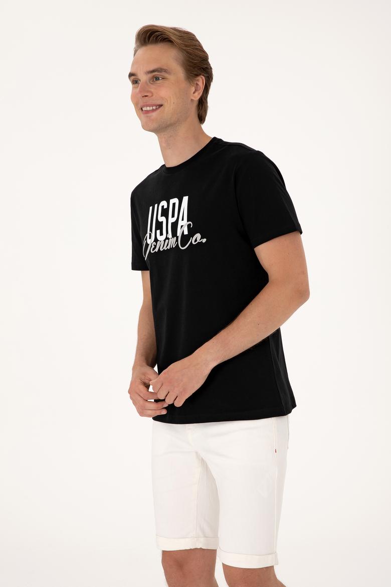 Erkek Regular Fit Siyah Bisiklet Yaka Tişört - 50306923010