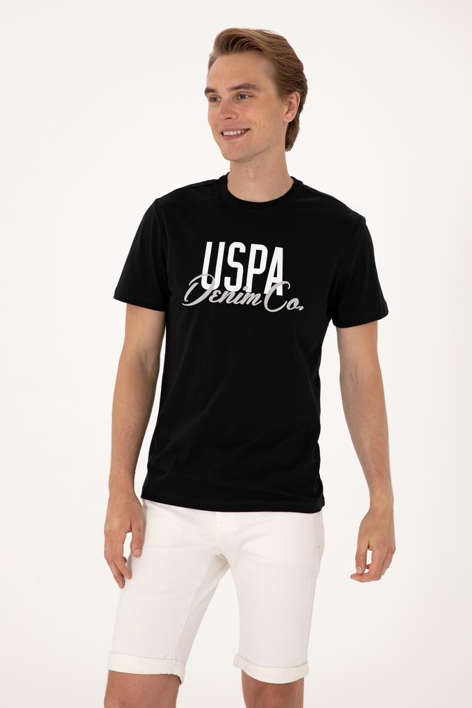 Erkek Regular Fit Siyah Bisiklet Yaka Tişört