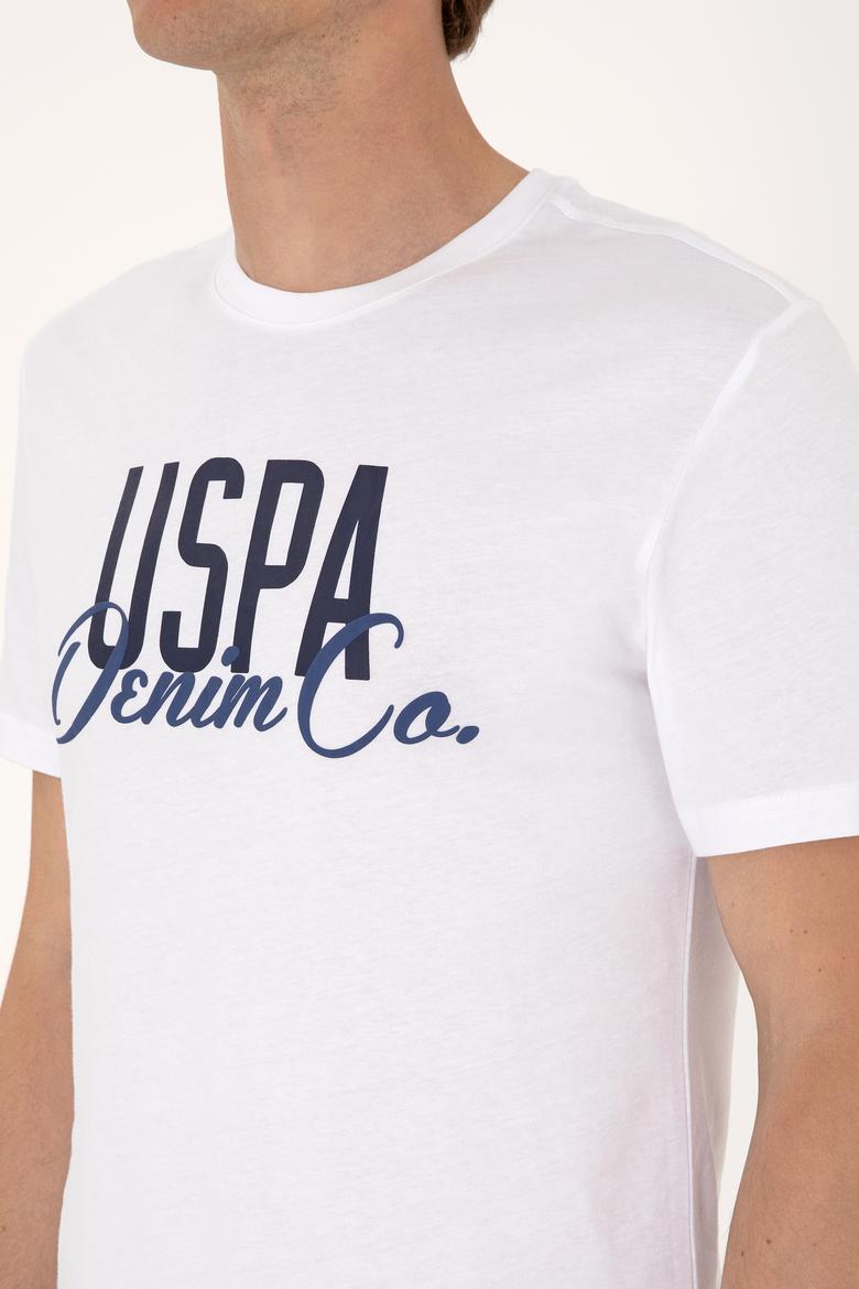 Erkek Regular Fit Beyaz Bisiklet Yaka Tişört - 50306923018