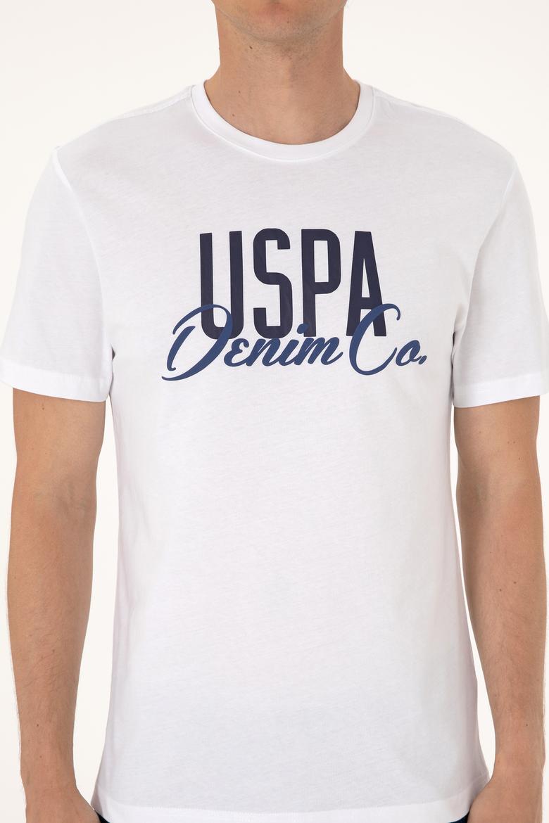 Erkek Regular Fit Beyaz Bisiklet Yaka Tişört - 50306923018