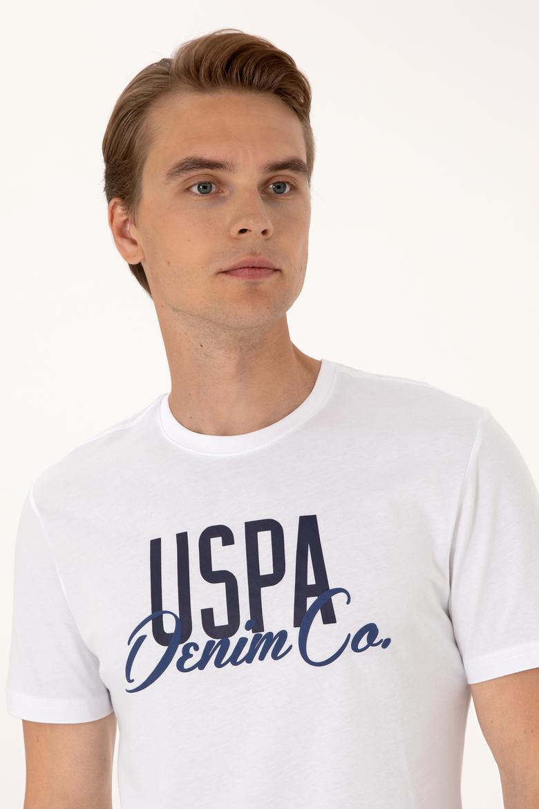 Erkek Regular Fit Beyaz Bisiklet Yaka Tişört - 50306923018