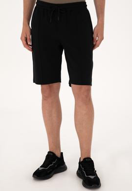 Erkek Siyah Örme Şort - 50305925011