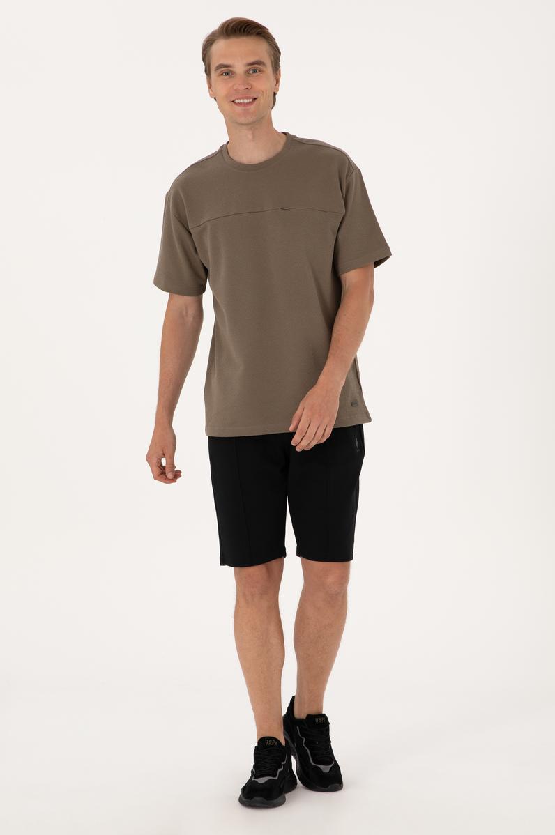 Erkek Siyah Örme Şort