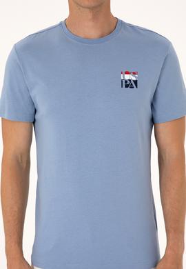 Erkek Regular Fit Mavi Bisiklet Yaka Tişört - 50306911019