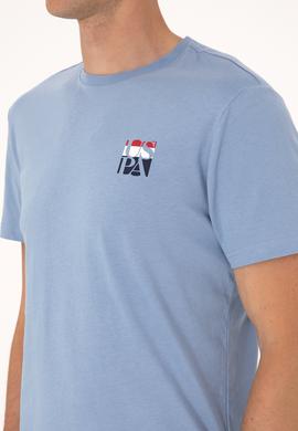 Erkek Regular Fit Mavi Bisiklet Yaka Tişört - 50306911019