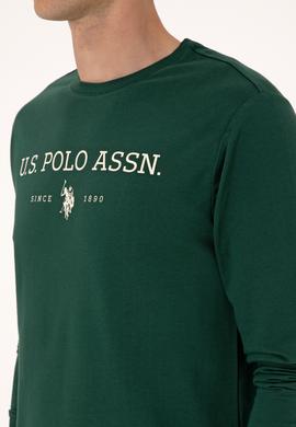 Erkek Regular Fit Bisiklet Yaka Koyu Yeşil İnce Basic Sweatshirt - 50313743058