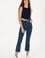 Kadın Mavi Slim Flare Cropped Fit Jean Pantolon
