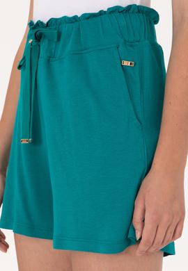 Kadın Koyu Yeşil Örme Şort - 50285884008