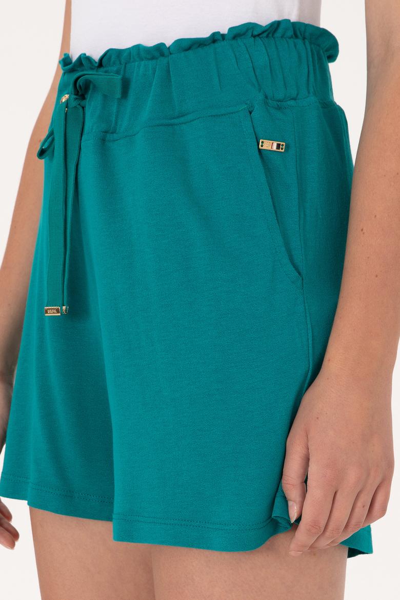 Kadın Koyu Yeşil Örme Şort - 50285884008