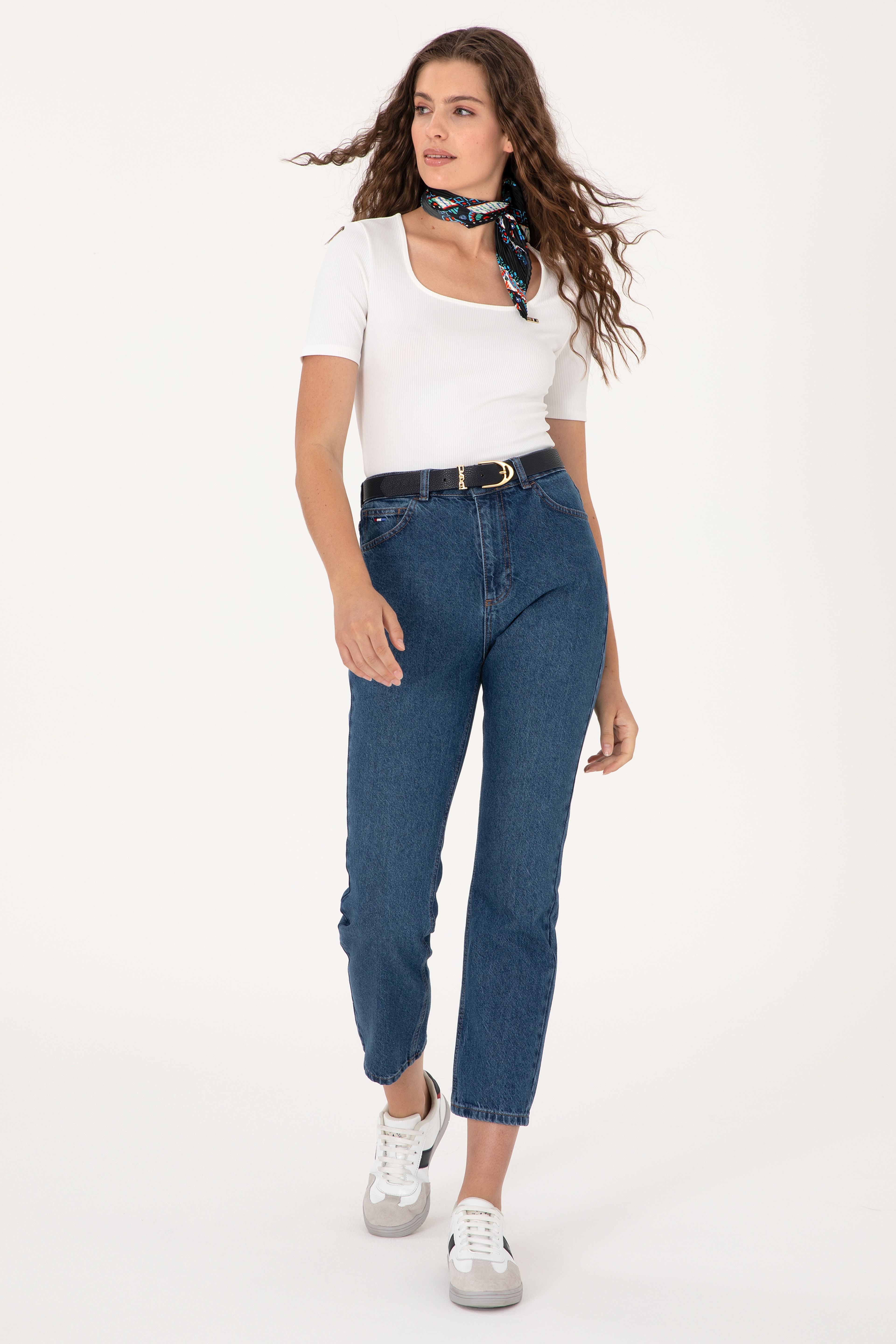 Kadın Açık Mavi Straight Fit Jean Pantolon