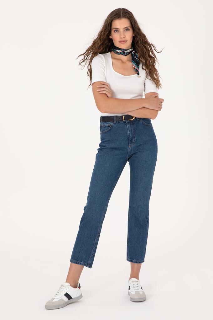 Kadın Açık Mavi Straight Fit Jean Pantolon