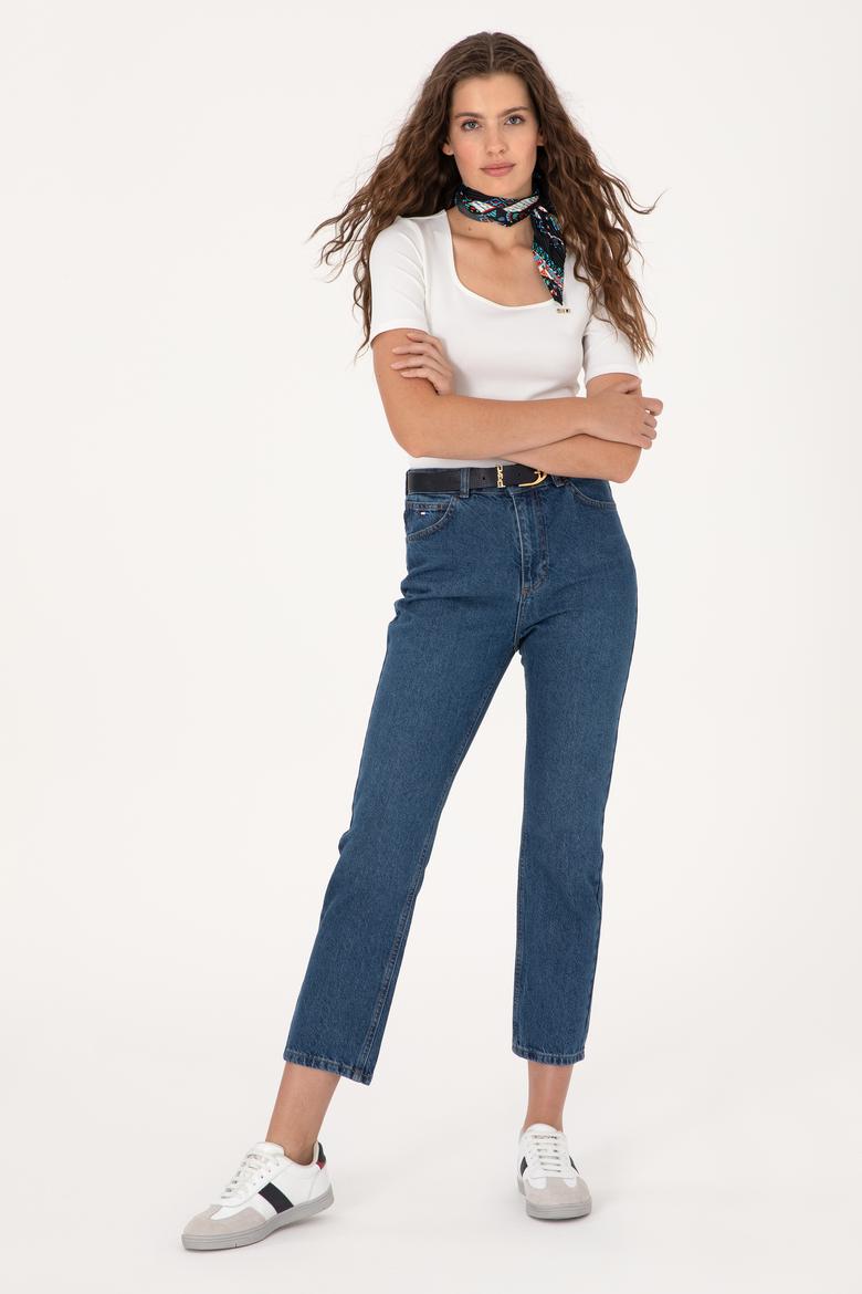 Kadın Açık Mavi Straight Fit Jean Pantolon