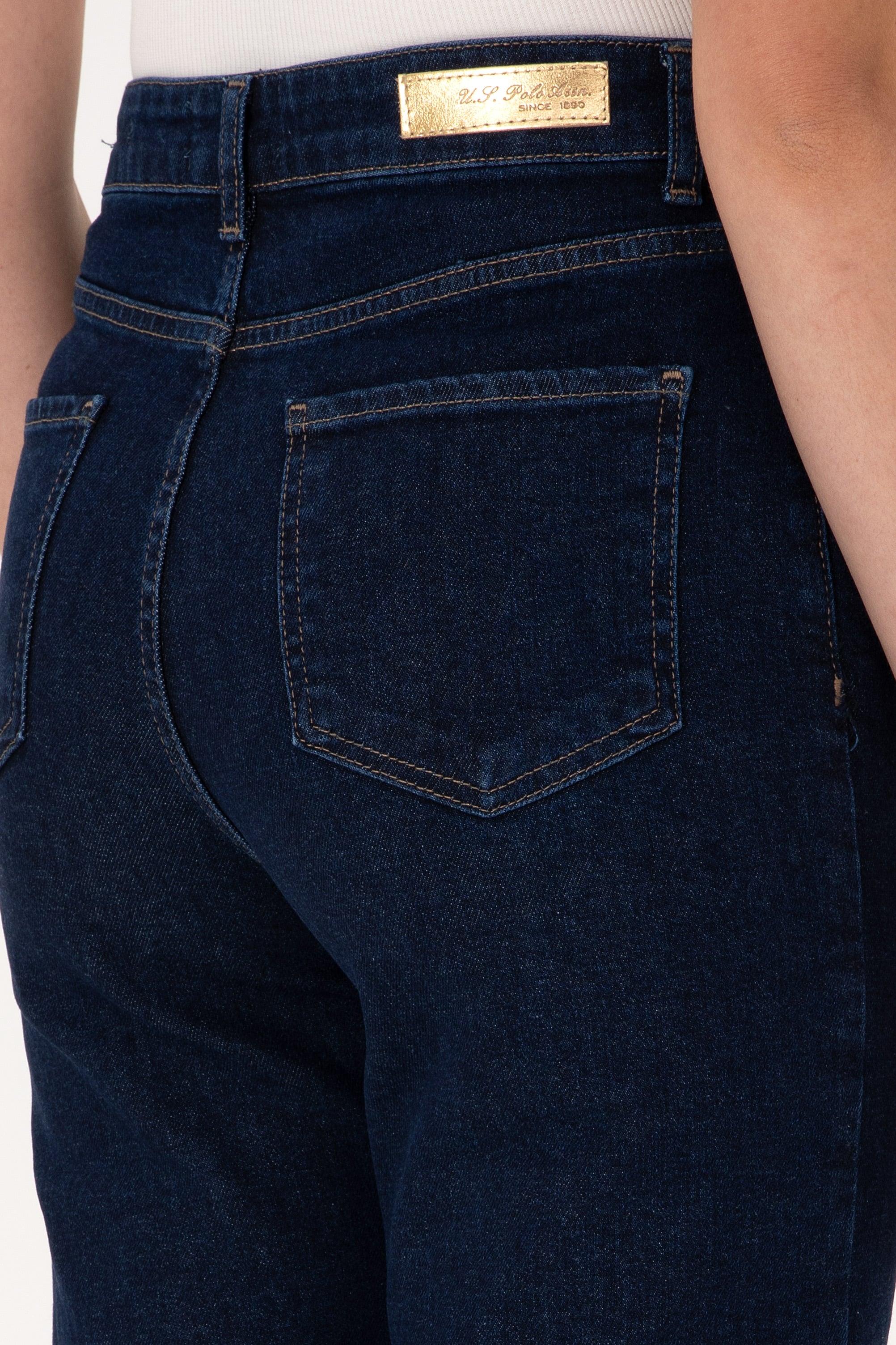 Kadın Mavi Slim Flare Fit Jean Pantolon - Image 6