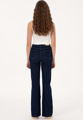 Kadın Mavi Slim Flare Fit Jean Pantolon - 50297486006