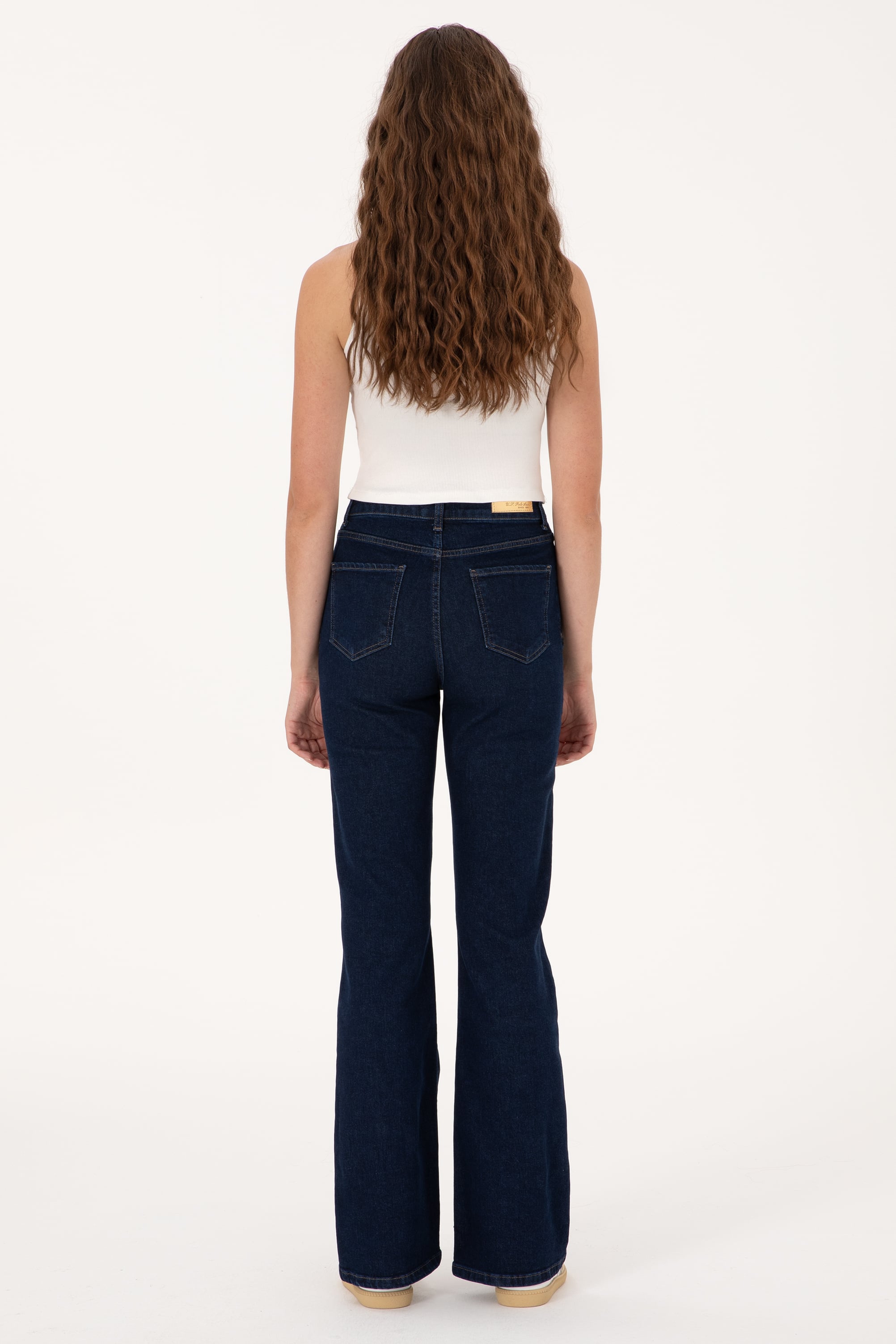 Kadın Mavi Slim Flare Fit Jean Pantolon