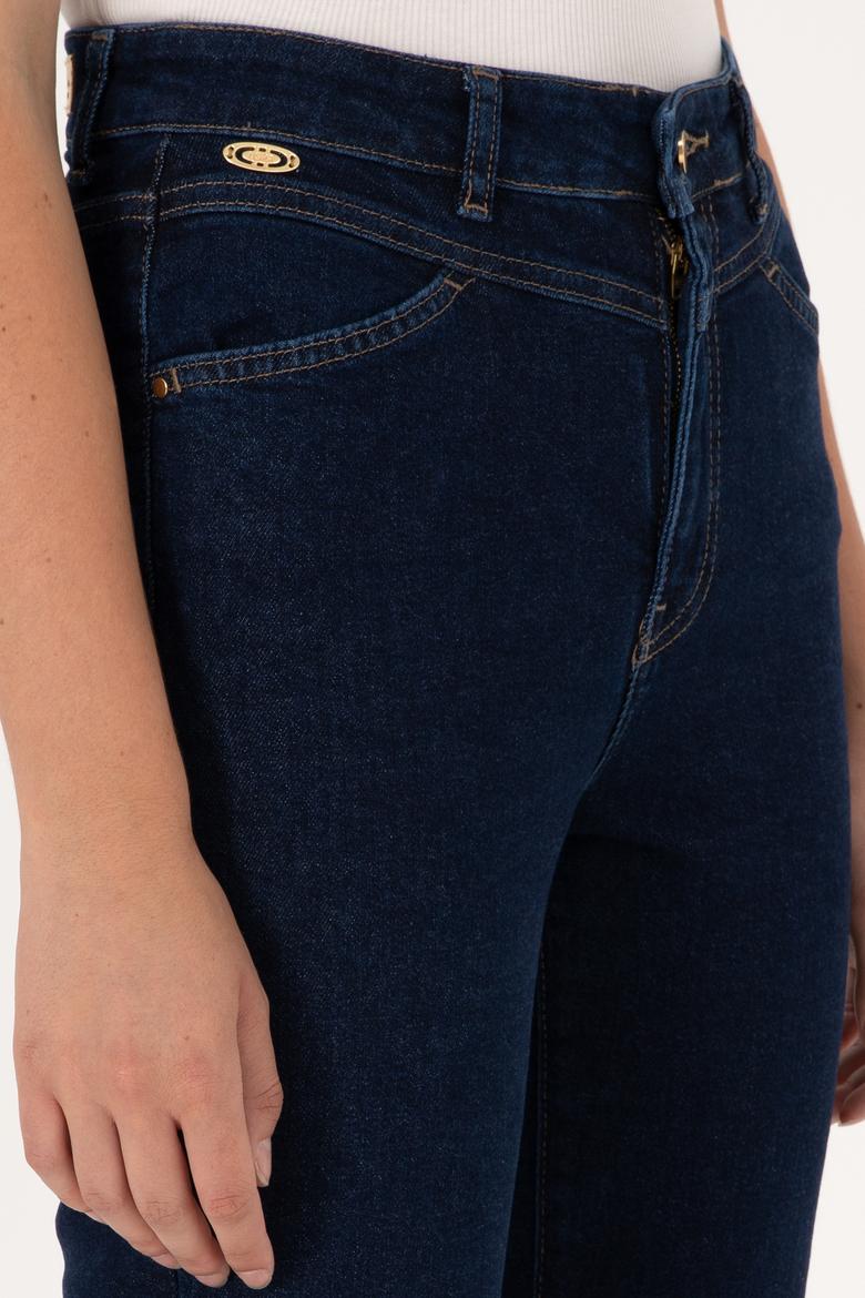 Kadın Mavi Slim Flare Fit Jean Pantolon - 50297486006