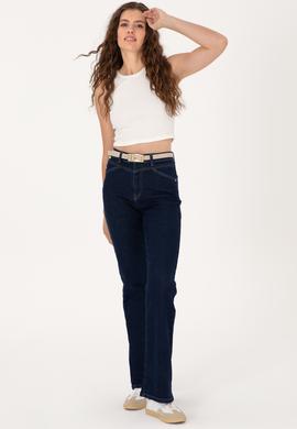 Kadın Mavi Slim Flare Fit Jean Pantolon - 50297486006