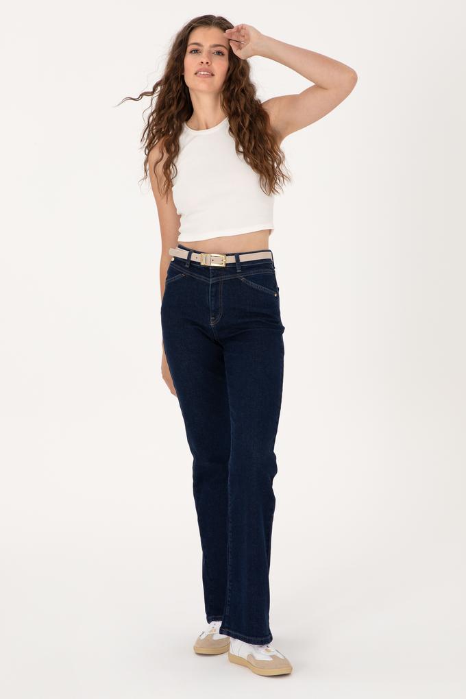 Kadın Mavi Slim Flare Fit Jean Pantolon