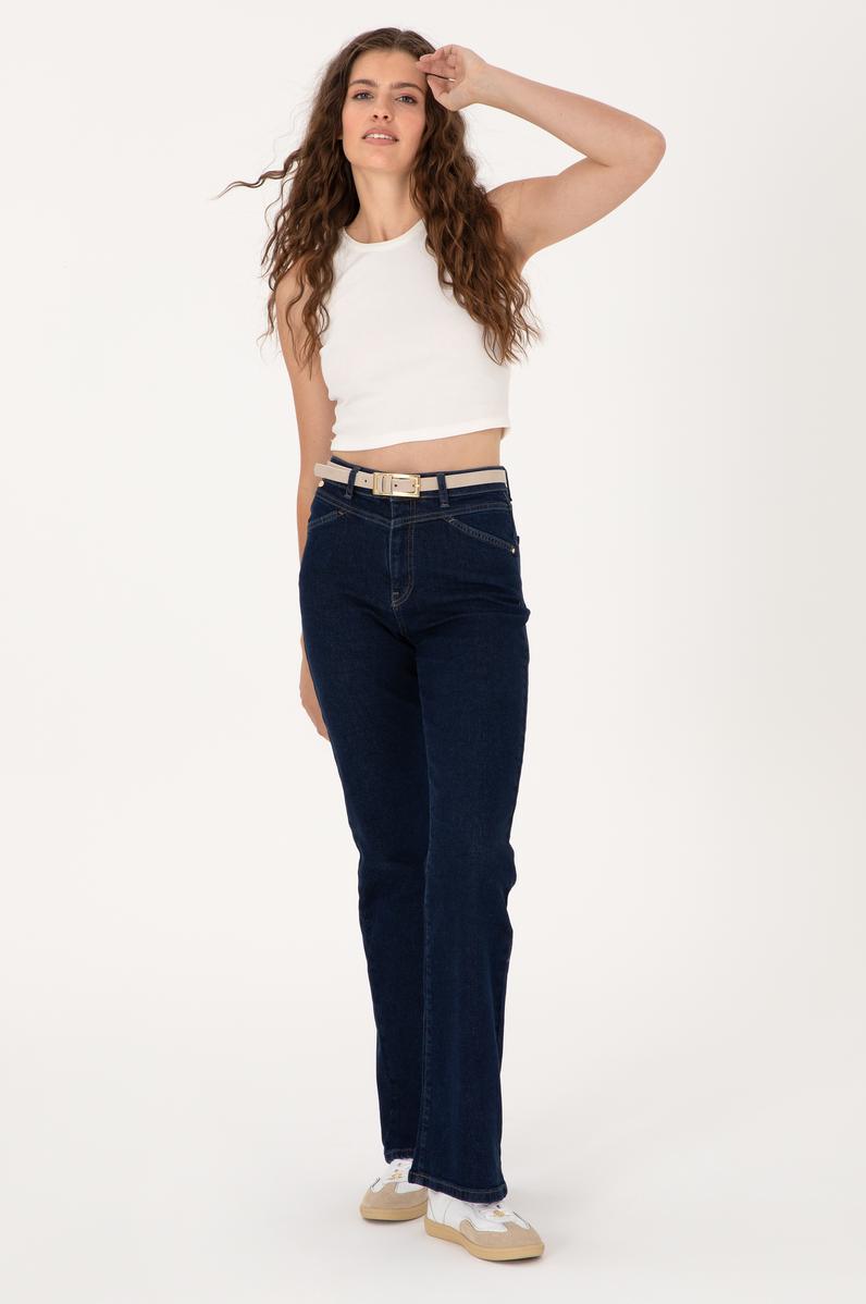 Kadın Mavi Slim Flare Fit Jean Pantolon