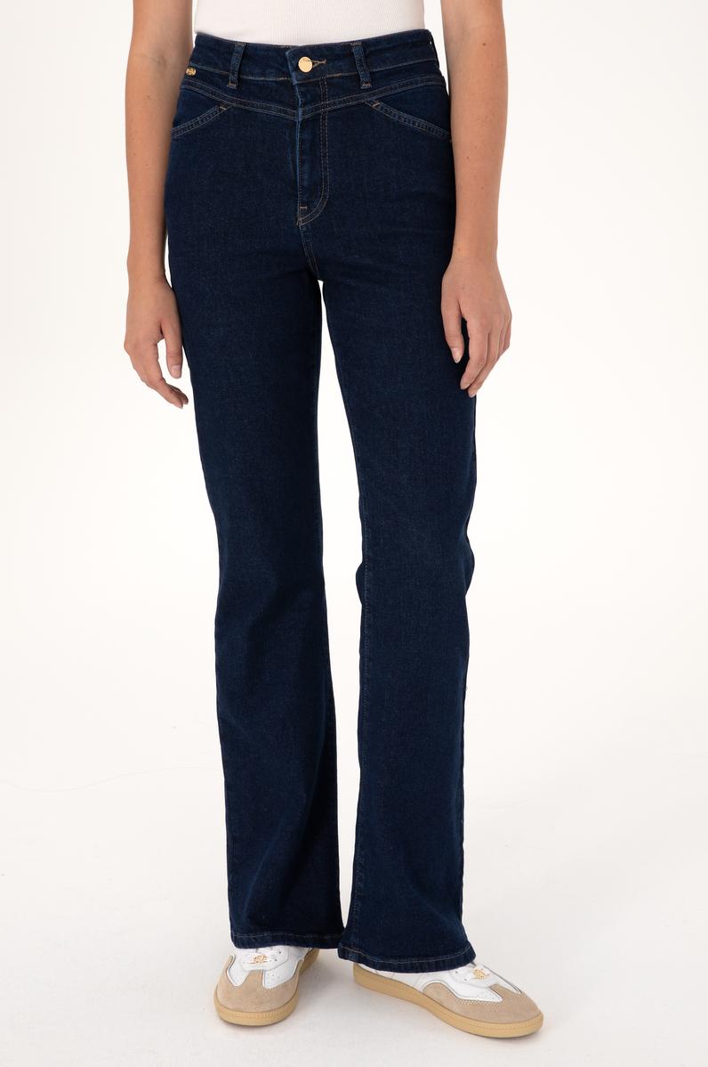 Kadın Mavi Slim Flare Fit Jean Pantolon