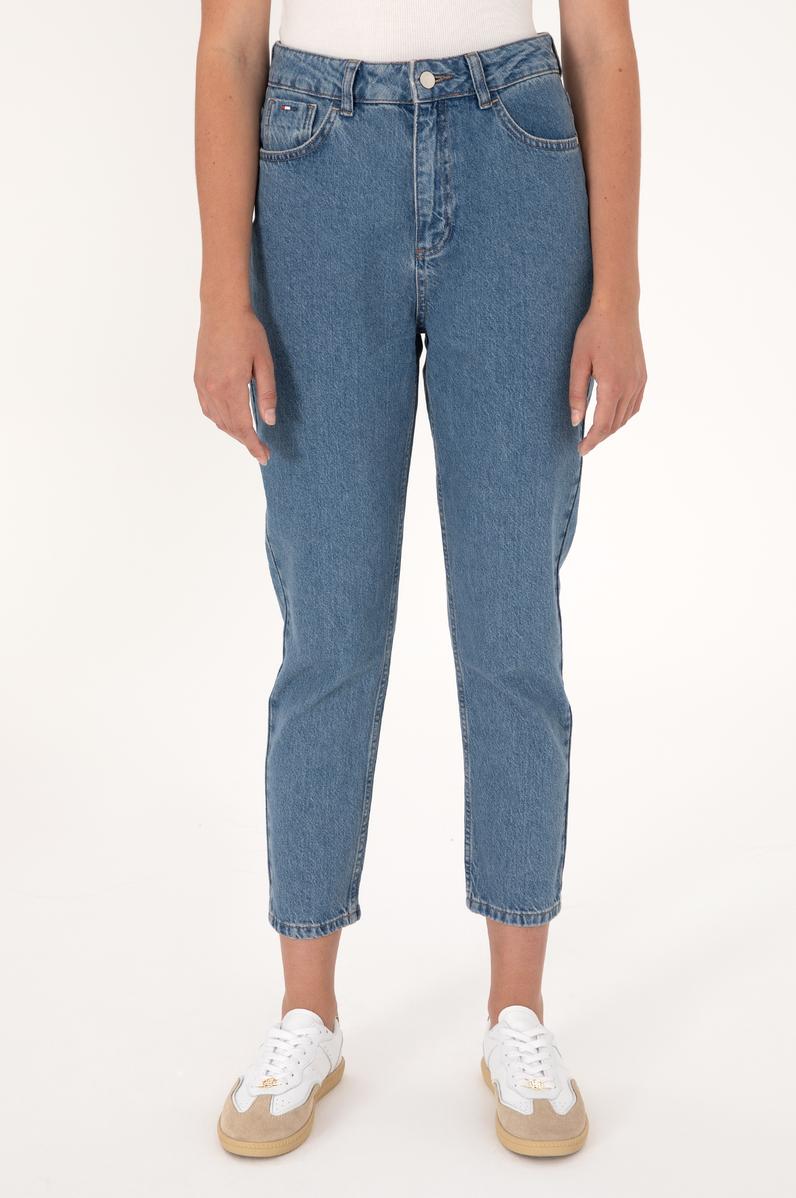Kadın Açık Mavi Mom High Waist Fit Jean Pantolon