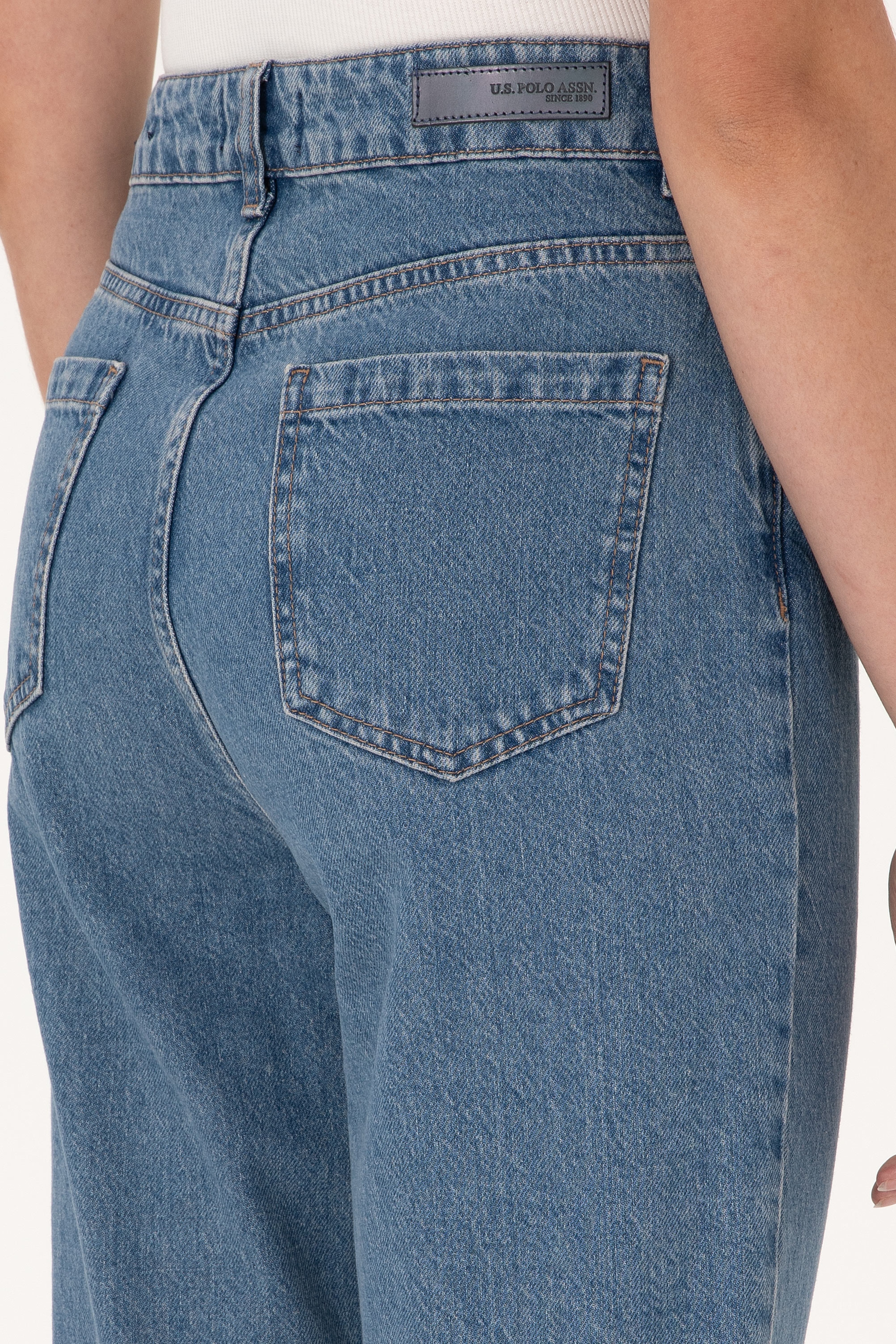 Kadın Açık Mavi Mom High Waist Fit Jean Pantolon